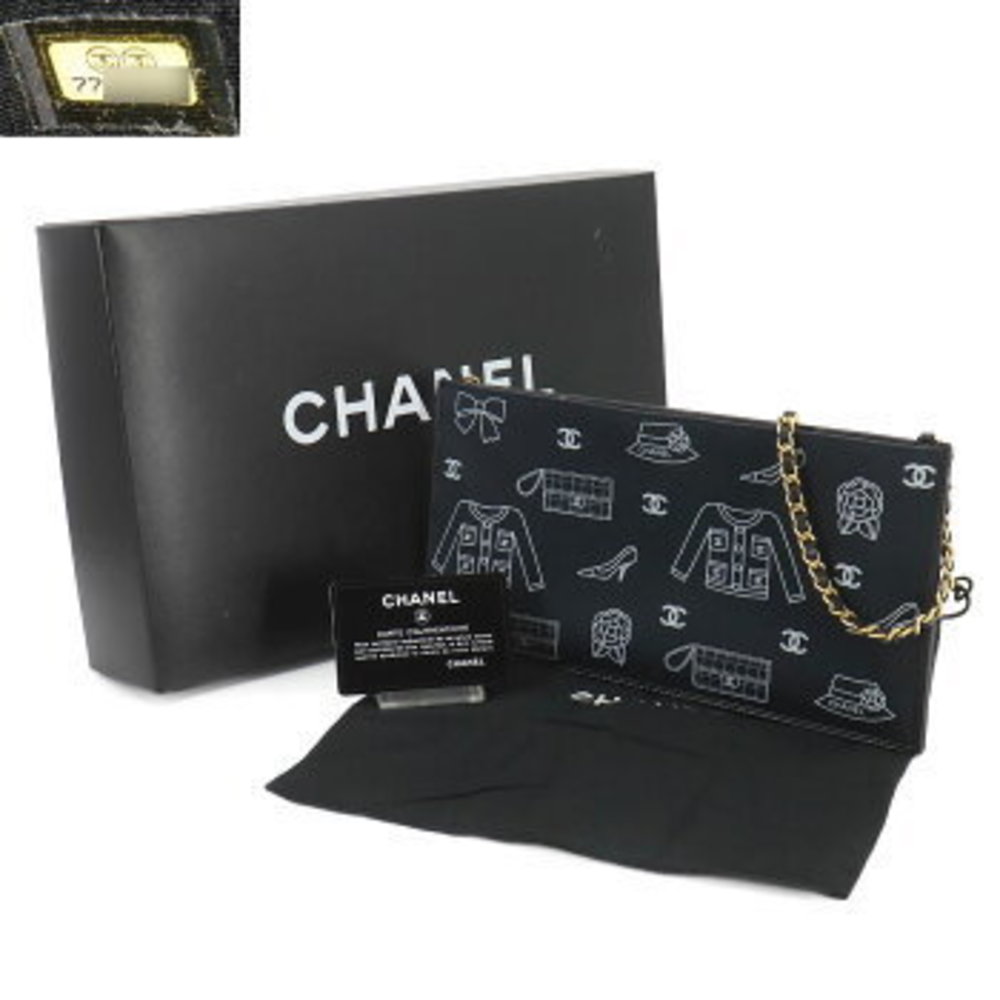 CHANEL icon chain shoulder bag black